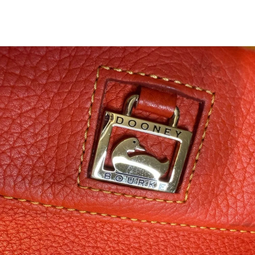 Dooney & Bourke Pebble Grain Large Slim Wristlet Orange Tan - Picture 7 of 9